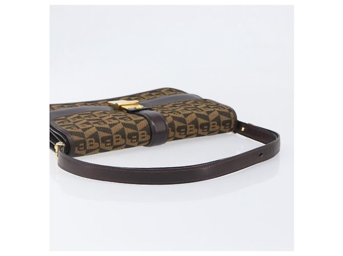 Borsa a tracolla BALLY Canvas Gold Brown Auth 199922A Marrone D'oro - vista 7