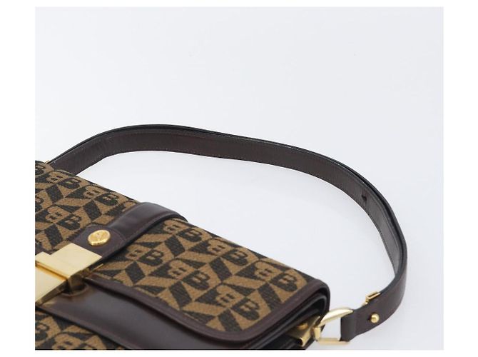 Borsa a tracolla BALLY Canvas Gold Brown Auth 199922A Marrone D'oro - vista 8