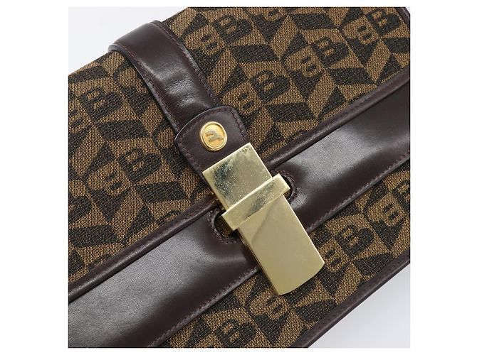 Borsa a tracolla BALLY Canvas Gold Brown Auth 199922A Marrone D'oro - vista 9