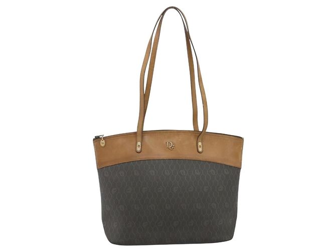 Borsa Tote Christian Dior Honeycomb in PVC e pelle Khaki e tono oro Auth 202274 Cachi - vista 13