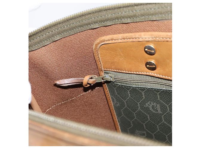 Borsa Tote Christian Dior Honeycomb in PVC e pelle Khaki e tono oro Auth 202274 Cachi - vista 19