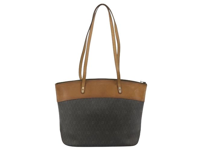 Borsa Tote Christian Dior Honeycomb in PVC e pelle Khaki e tono oro Auth 202274 Cachi - vista 2
