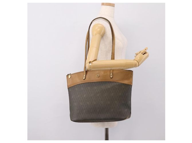 Borsa Tote Christian Dior Honeycomb in PVC e pelle Khaki e tono oro Auth 202274 Cachi - vista 21