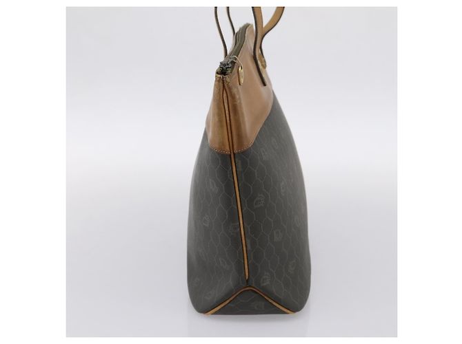 Borsa Tote Christian Dior Honeycomb in PVC e pelle Khaki e tono oro Auth 202274 Cachi - vista 3