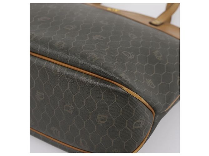 Borsa Tote Christian Dior Honeycomb in PVC e pelle Khaki e tono oro Auth 202274 Cachi - vista 9