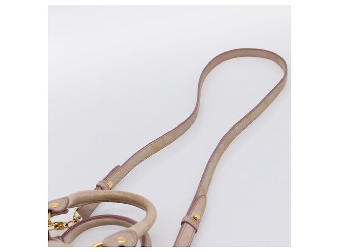 Borsa a mano Miu Miu Vitellolux in pelle 2way Beige Tono Oro Auth 200811 - vista 14