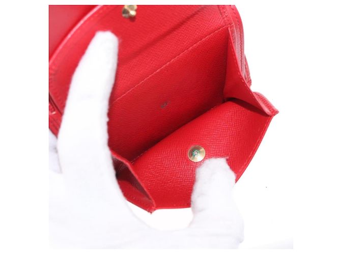 LOUIS VUITTON Epi Portopier Compact Wallet Red LV Auth 200099A Rosso - vista 10