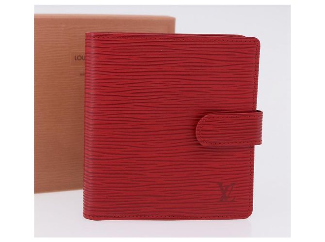 LOUIS VUITTON Epi Portopier Compact Wallet Red LV Auth 200099A Rosso - vista 12