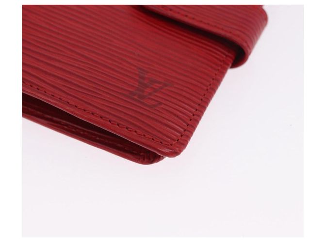 LOUIS VUITTON Epi Portopier Compact Wallet Red LV Auth 200099A Rosso - vista 14