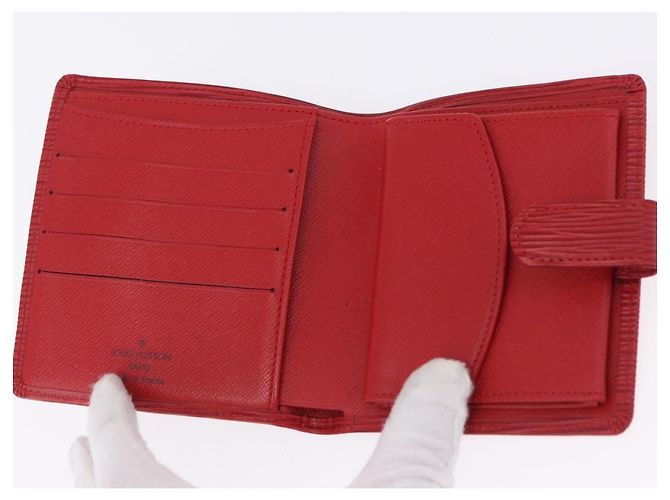 LOUIS VUITTON Epi Portopier Compact Wallet Red LV Auth 200099A Rosso - vista 8