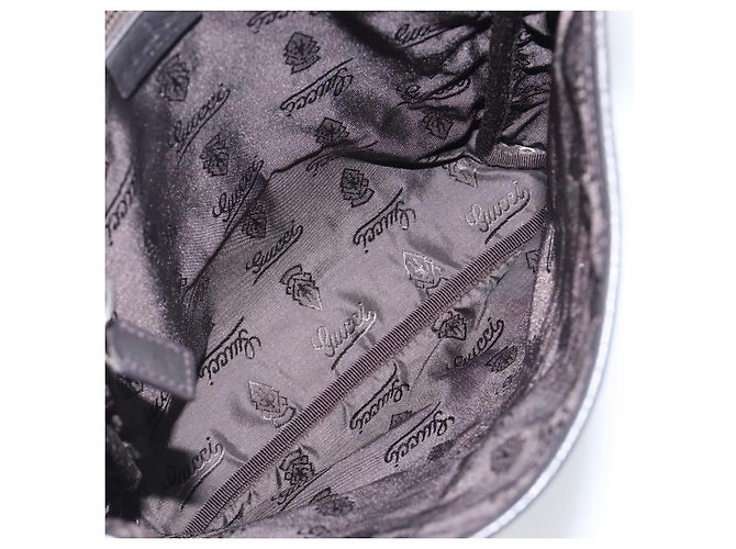 Borsa a tracolla GUCCI GG Canvas Guccissima in pelle nera e oro Auth hk4122 Nero D'oro - vista 11