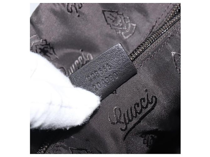 Borsa a tracolla GUCCI GG Canvas Guccissima in pelle nera e oro Auth hk4122 Nero D'oro - vista 12