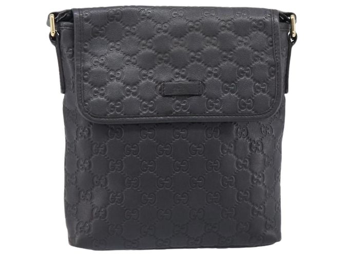 Borsa a tracolla GUCCI GG Canvas Guccissima in pelle nera e oro Auth hk4122 Nero D'oro - vista 13