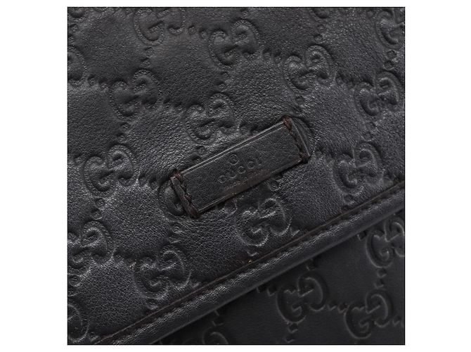 Borsa a tracolla GUCCI GG Canvas Guccissima in pelle nera e oro Auth hk4122 Nero D'oro - vista 17