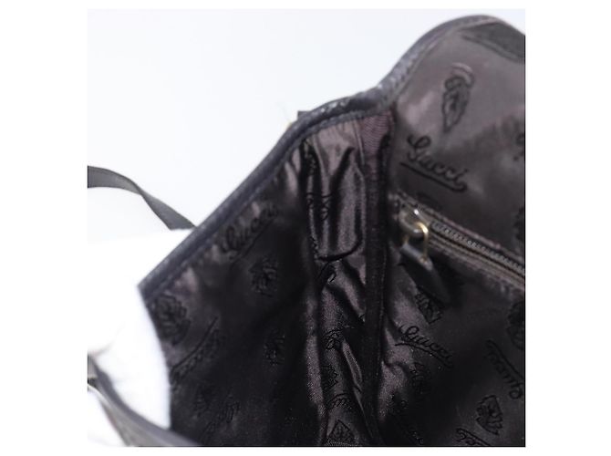Borsa a tracolla GUCCI GG Canvas Guccissima in pelle nera e oro Auth hk4122 Nero D'oro - vista 20