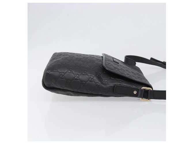 Borsa a tracolla GUCCI GG Canvas Guccissima in pelle nera e oro Auth hk4122 Nero D'oro - vista 3
