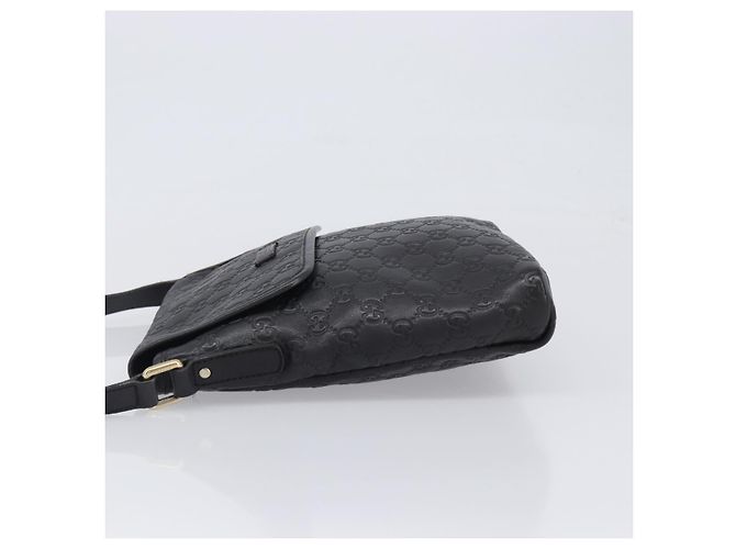 Borsa a tracolla GUCCI GG Canvas Guccissima in pelle nera e oro Auth hk4122 Nero D'oro - vista 4