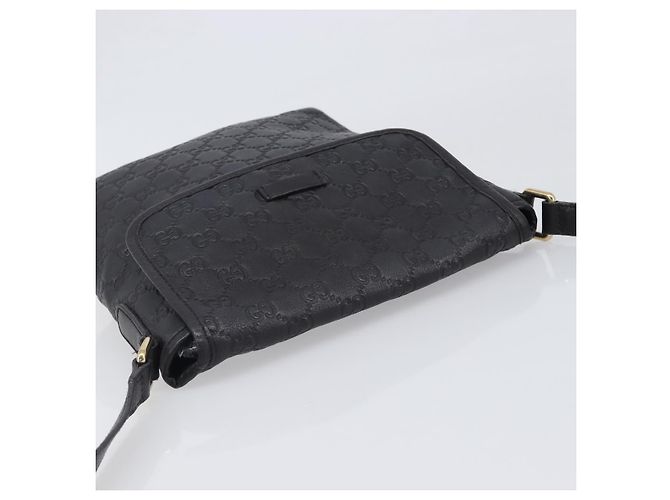 Borsa a tracolla GUCCI GG Canvas Guccissima in pelle nera e oro Auth hk4122 Nero D'oro - vista 6