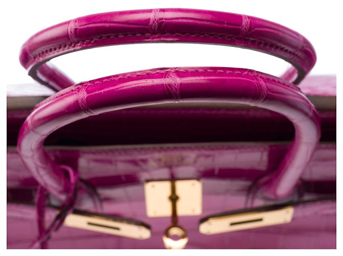 Hermès Borsa HERMES Birkin 35 in Pelli esotiche Rosa - 103878 - vista 10