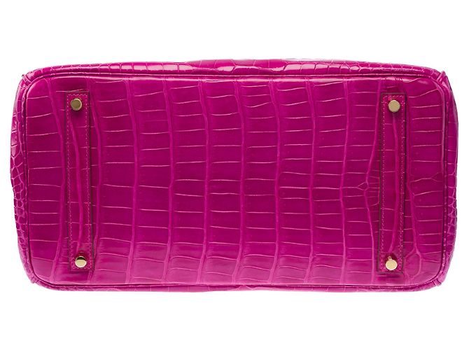 Hermès Borsa HERMES Birkin 35 in Pelli esotiche Rosa - 103878 - vista 11