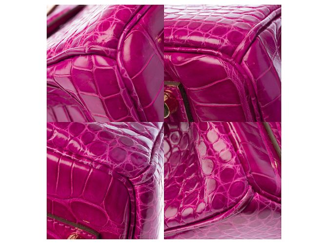 Hermès Borsa HERMES Birkin 35 in Pelli esotiche Rosa - 103878 - vista 12