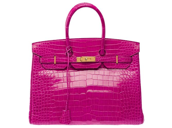 Hermès Borsa HERMES Birkin 35 in Pelli esotiche Rosa - 103878 - vista 3