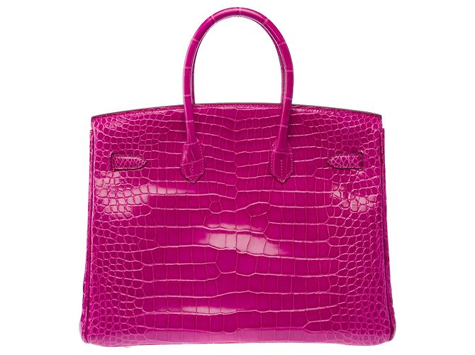 Hermès Borsa HERMES Birkin 35 in Pelli esotiche Rosa - 103878 - vista 4
