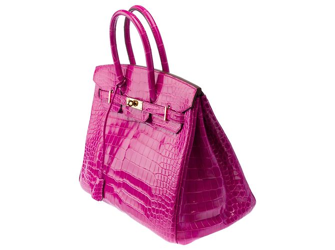 Hermès Borsa HERMES Birkin 35 in Pelli esotiche Rosa - 103878 - vista 5