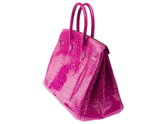 Hermès Borsa HERMES Birkin 35 in Pelli esotiche Rosa - 103878 - vista 6