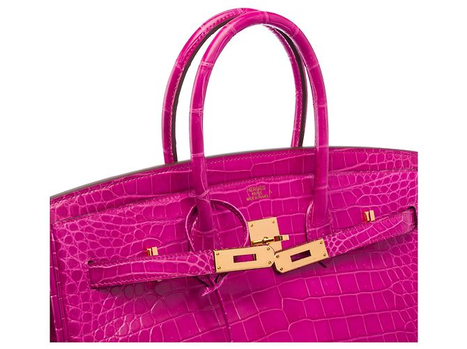 Hermès Borsa HERMES Birkin 35 in Pelli esotiche Rosa - 103878 - vista 7