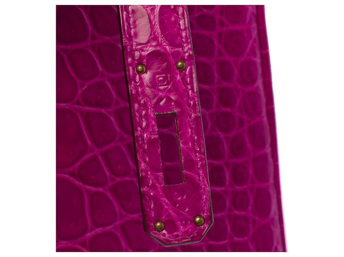 Hermès Borsa HERMES Birkin 35 in Pelli esotiche Rosa - 103878 - vista 8