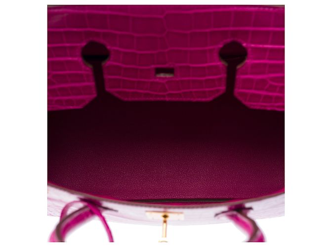 Hermès Borsa HERMES Birkin 35 in Pelli esotiche Rosa - 103878 - vista 9