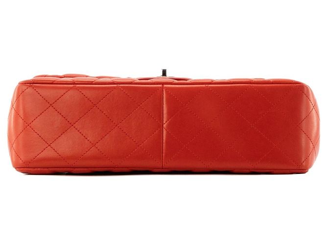 CHANEL - Borsa a tracolla Classic/Timeless Jumbo Chanel in pelle liscia rossa Rosso - vista 4