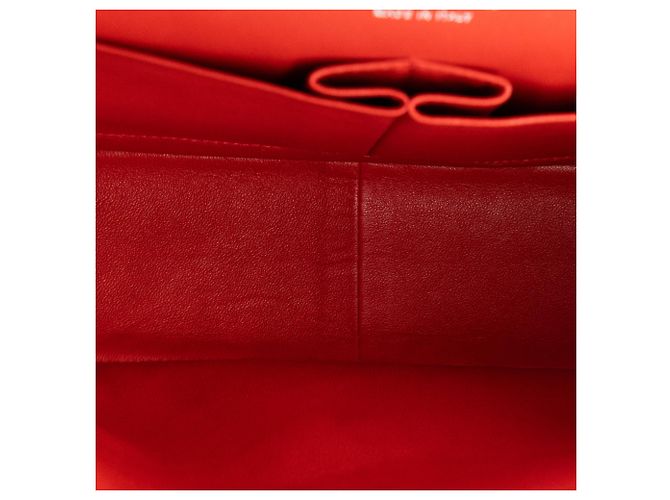 CHANEL - Borsa a tracolla Classic/Timeless Jumbo Chanel in pelle liscia rossa Rosso - vista 7