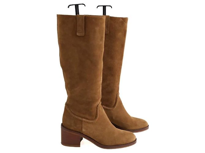 Stivali Sessun in camoscio camel Cammello - vista 3