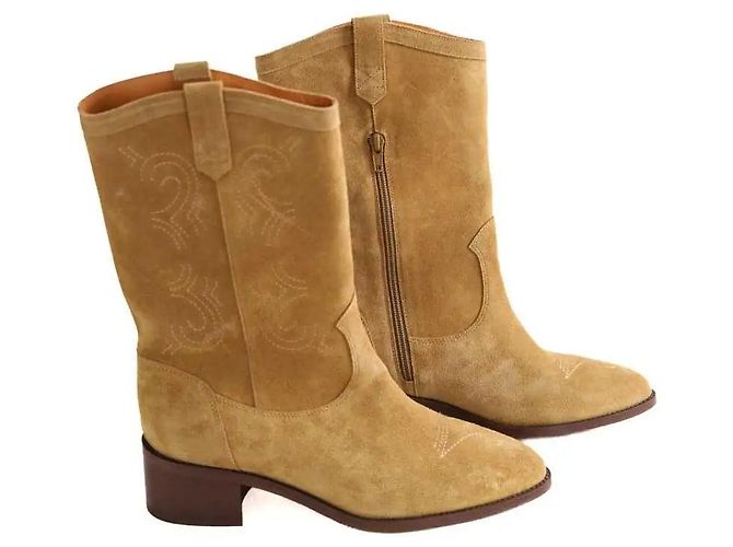Botas western SéZane camel de ante Camello - vista 3