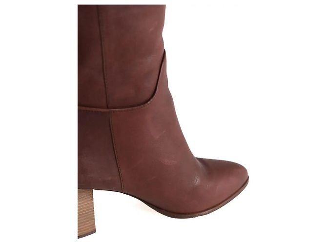 Botas Sessun de cuero marrón Castaño - vista 6