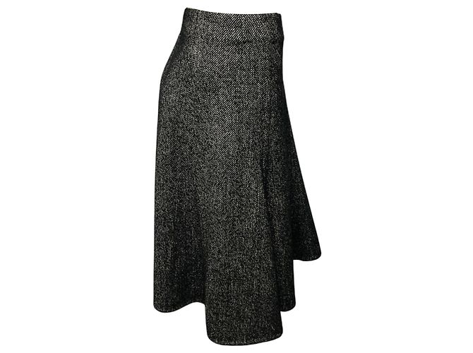 Céline Falda acampanada de tweed de lana negro / blanco Celine - vista 2