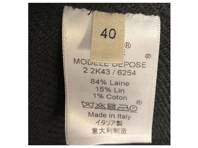 Céline Falda acampanada de tweed de lana negro / blanco Celine - vista 5