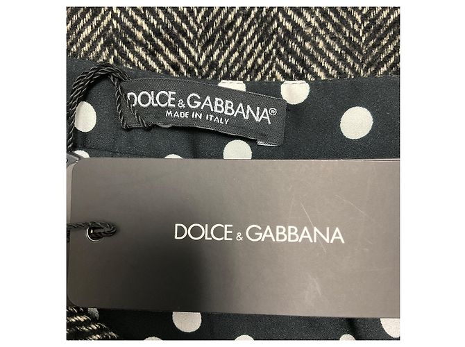 Falda lápiz de tweed negro / marfil Dolce & Gabbana - vista 4