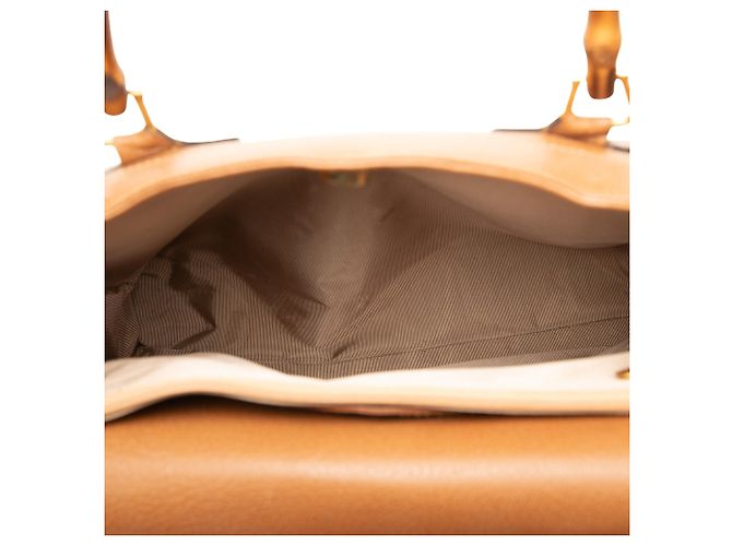 Bamboo Borsa Tote Gucci in vitello marrone con bambù - vista 4
