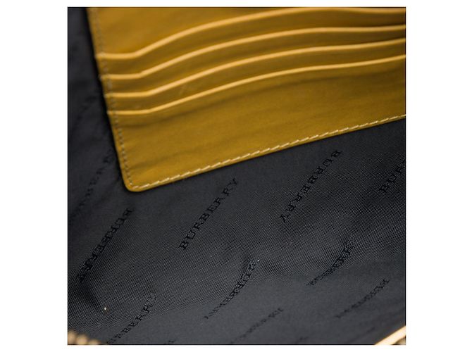 Borsa a tracolla Peyton in pelle goffrata Yellow Burberry Grain Check Giallo - vista 4