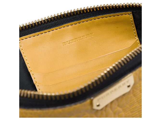 Borsa a tracolla Peyton in pelle goffrata Yellow Burberry Grain Check Giallo - vista 5