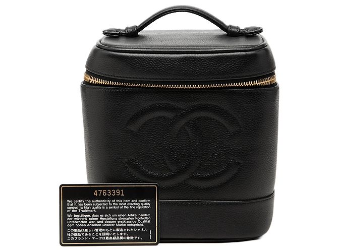 Borsa Vanity Chanel CC Caviar Nera Nero - vista 7