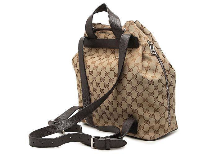 Beige Gucci GG Canvas Drawstring Backpack - view 2