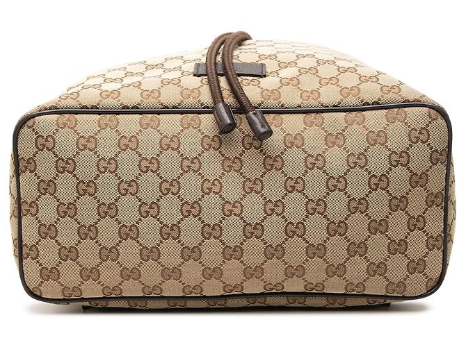 Beige Gucci GG Canvas Drawstring Backpack - view 3