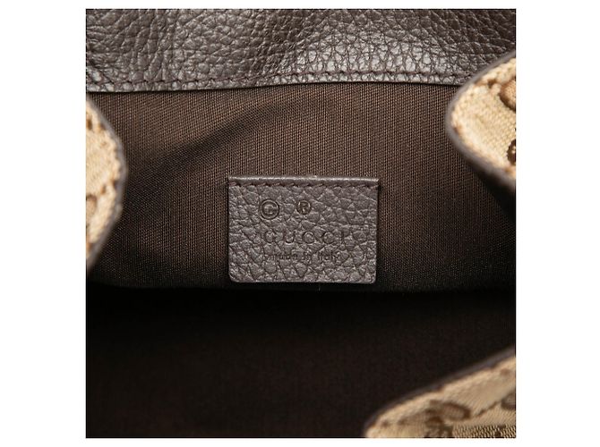 Beige Gucci GG Canvas Drawstring Backpack - view 5