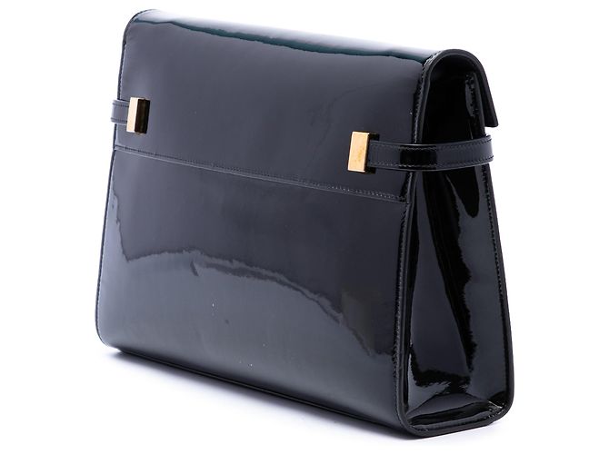 Borsa a tracolla Manhattan Medium in vernice nera Saint Laurent Nero - vista 2