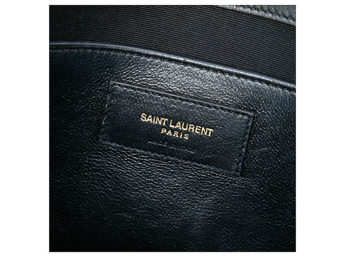 Borsa a tracolla Manhattan Medium in vernice nera Saint Laurent Nero - vista 5