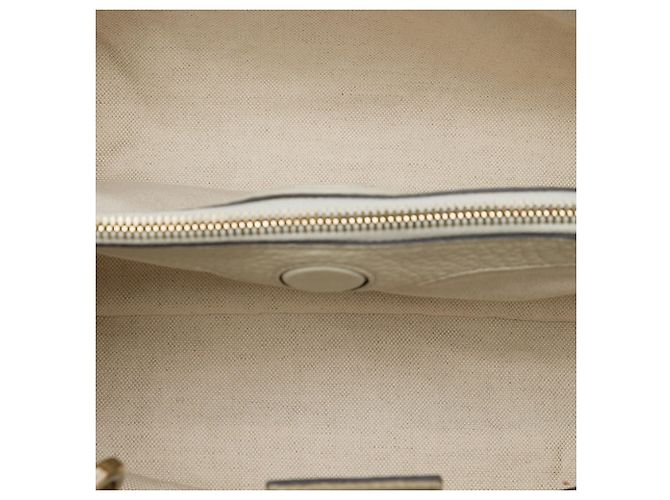 Bamboo Borsa Shopper Satchel Gucci Medium in pelle di vitello bianca con bambù Bianco - vista 4